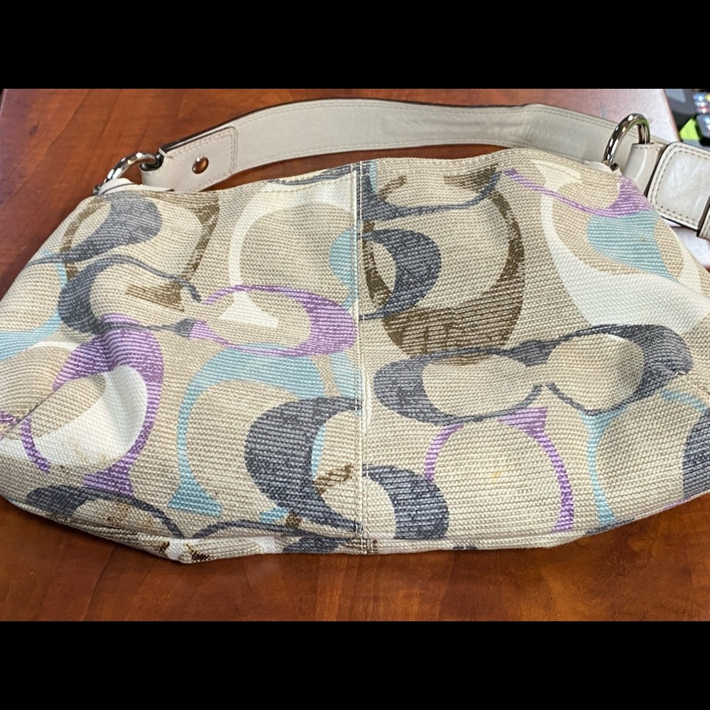 Coach light purple tan and gray purse - Picture 5 of 7